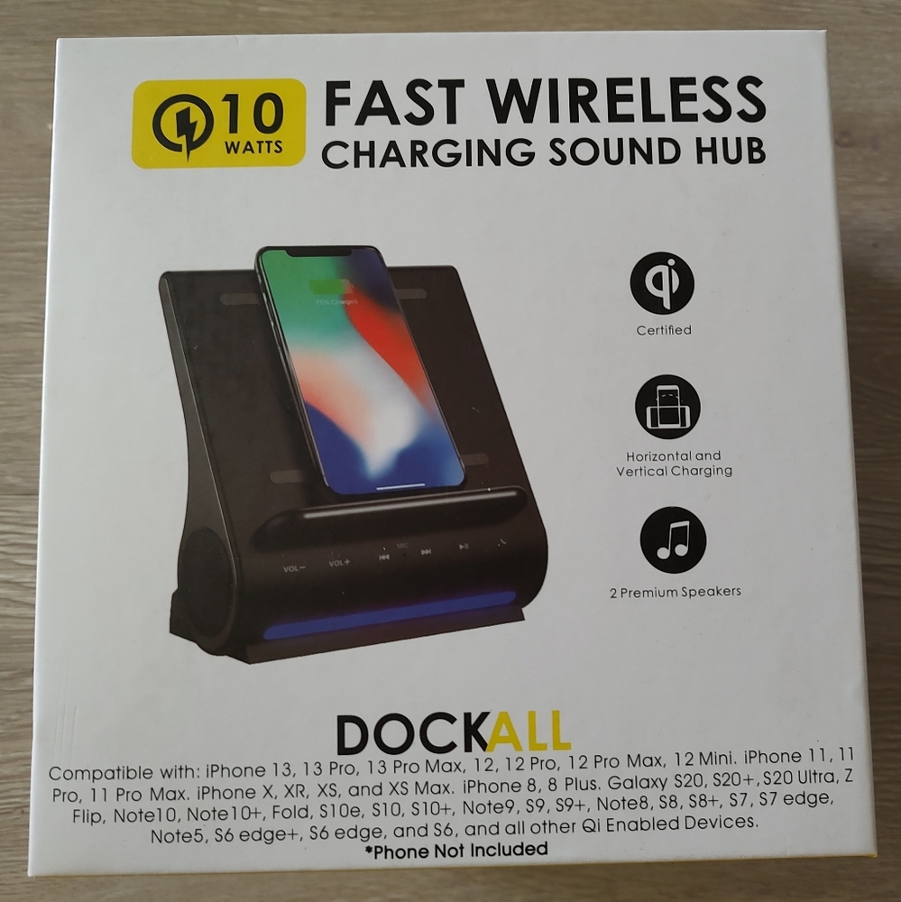 Brand new, unopened DockAll D108 - 10W Fast Qi Wireless Charging Sound Hub